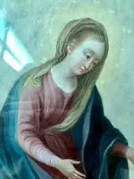 Dipinto olio su tela raffigurante San Stanislao Kostka ,Madonna con Gesu'Bambino