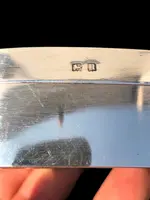 A silver box with a four-legged tortoise design and Art Nouveau floral inlays.