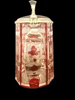 bicchiere Boemia biedermeier con scena architettonica