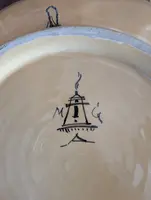 Large ceramic plate with birds and flowers
