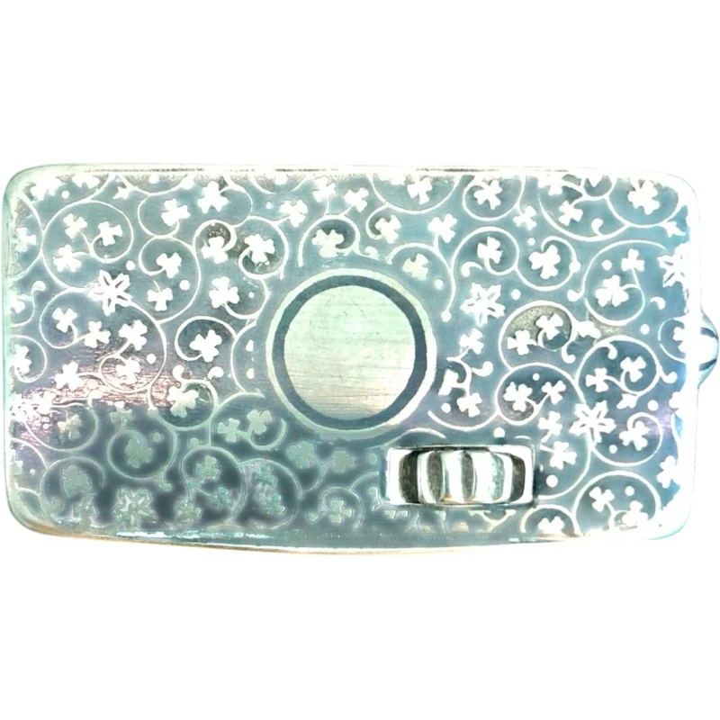 Silver matchbox with engraved floral motifs