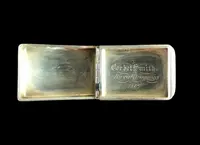 Silver matchbox with engraved floral motifs
