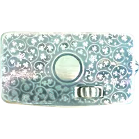 Silver matchbox with engraved floral motifs