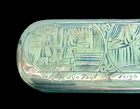 Tabatière en laiton gravée de six vignettes représentant la vie de Jacob.