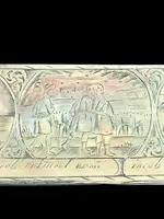 Tabatière en laiton gravée de six vignettes représentant la vie de Jacob.