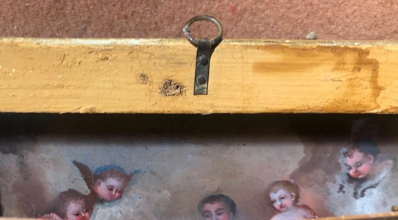 Dipinto su vetro raffigurante Santa Teresa.