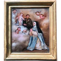 Dipinto su vetro raffigurante Santa Teresa.