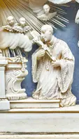 Ivory sculpture in a display case. Trapani, Sicily.