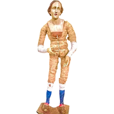 Nativity scene figurine with a terracotta face. Naples