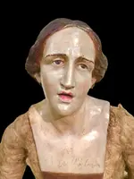 Nativity scene figurine with a terracotta face. Naples
