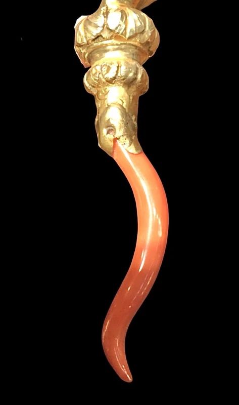 Rattle - whistle, children's toy made of vermeil silver with a tapered spherical body