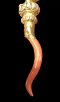 Rattle - whistle, children's toy made of vermeil silver with a tapered spherical body