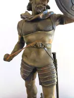 Paire de sculptures en métal - « guerriers » Detrier H.66 cm