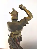 Paire de sculptures en métal - « guerriers » Detrier H.66 cm