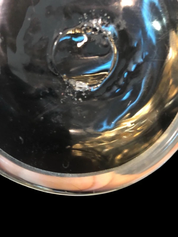 Figurine de musicien de jazz en verre noir épais. Seguso, Murano.