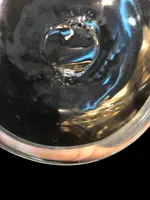 Figurine de musicien de jazz en verre noir épais. Seguso, Murano.