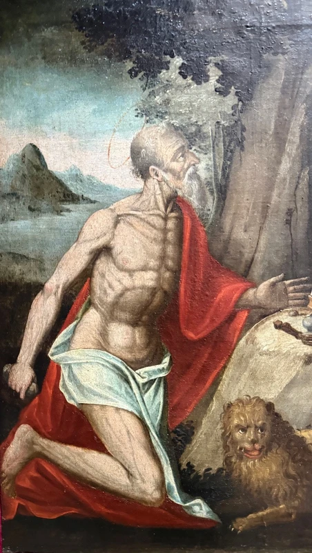 Oil painting on canvas depicting Saint Jerome in Penance.