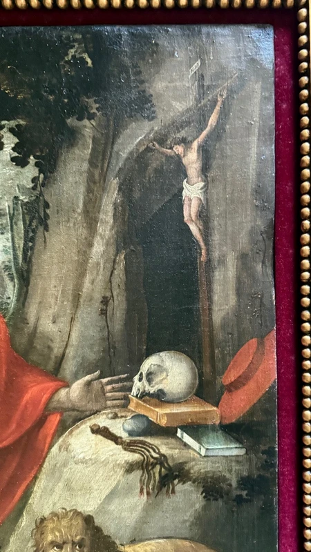 Oil painting on canvas depicting Saint Jerome in Penance.