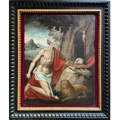 Oil painting on canvas depicting Saint Jerome in Penance.