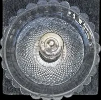 Centerpiece - silver-plated metal fruit bowl with a wide base and molded handle