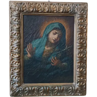 Peinture ancienne à l'huile sur toile « Notre-Dame des Douleurs »