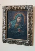 Antico dipinto ad olio su tela "Nostra Signora Addolorata"