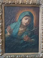 Antico dipinto ad olio su tela "Nostra Signora Addolorata"