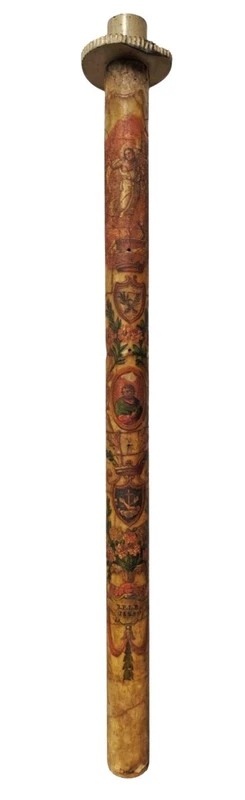 Ancien grand cierge pascal peint, provenant de Toscane et daté de 1825