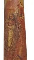Ancien grand cierge pascal peint, provenant de Toscane et daté de 1825