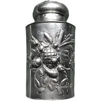 Embossed silver tea box with fruit motifs. Germany.