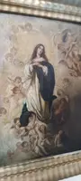dipinto antico olio su tavola Immacolata XVIII secolo