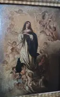 dipinto antico olio su tavola Immacolata XVIII secolo