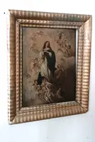 dipinto antico olio su tavola Immacolata XVIII secolo