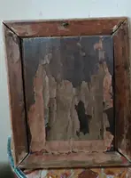 dipinto antico olio su tavola Immacolata XVIII secolo