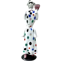 Lacquered glass sculpture with polychrome details, “Harlequin”
