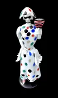 Lacquered glass sculpture with polychrome details, “Harlequin”