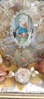 Vitrine de dévotion « Notre-Dame du Rosaire », XIXe siècle, 40 x 33 cm