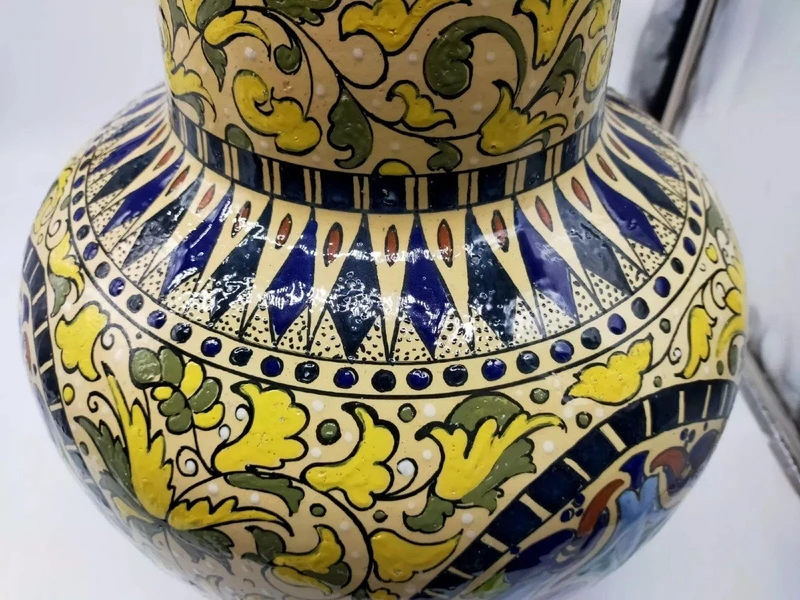 Large Art Nouveau majolica vase