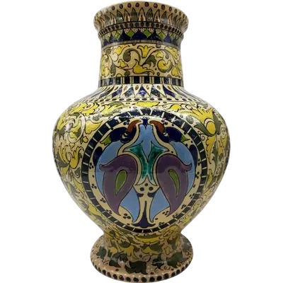 Grand vase en faïence Art nouveau