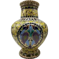 Large Art Nouveau majolica vase