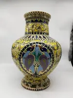 Large Art Nouveau majolica vase