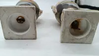 Paire de vases anciens en porcelaine décorés, style Empire français