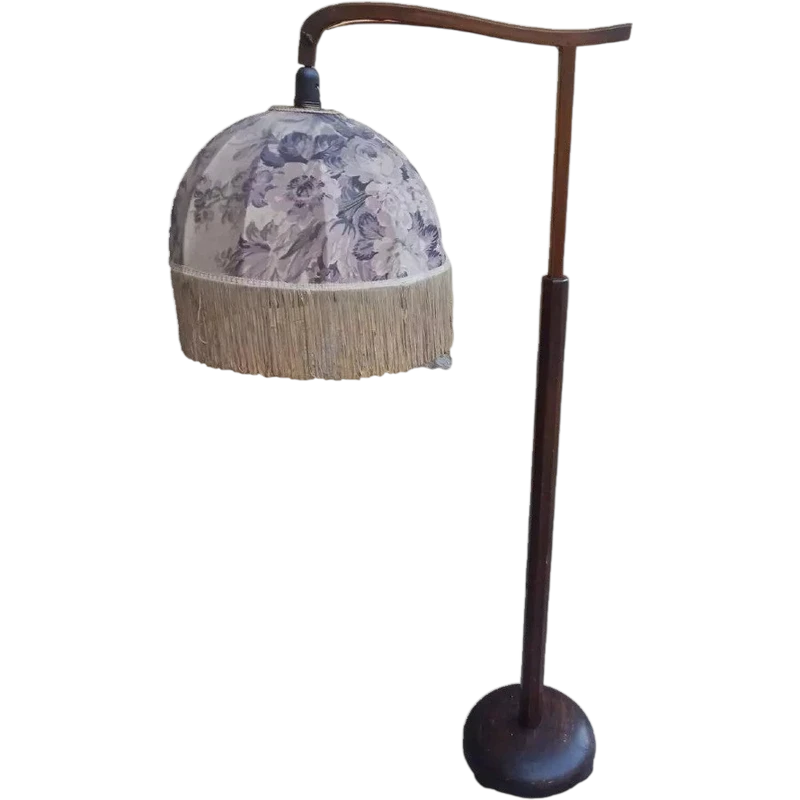 LAMPE DE SOL - ITALIENNE DU DÉBUT DES ANNÉES 1900, RÉGLABLE, EN BOIS