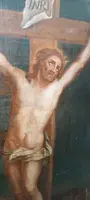 Antico olio su tela "crocifissione" scuola italiana XVIII secolo