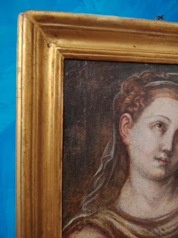 Antico olio su tela XVII secolo scuola toscana-Santa Barbara