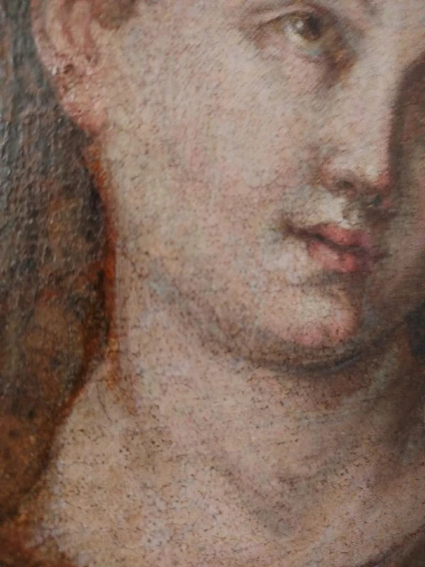 Antico olio su tela XVII secolo scuola toscana-Santa Barbara