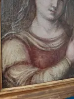 Antico olio su tela XVII secolo scuola toscana-Santa Barbara