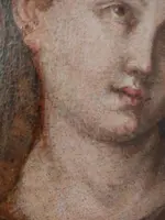 Antico olio su tela XVII secolo scuola toscana-Santa Barbara