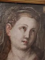 Antico olio su tela XVII secolo scuola toscana-Santa Barbara
