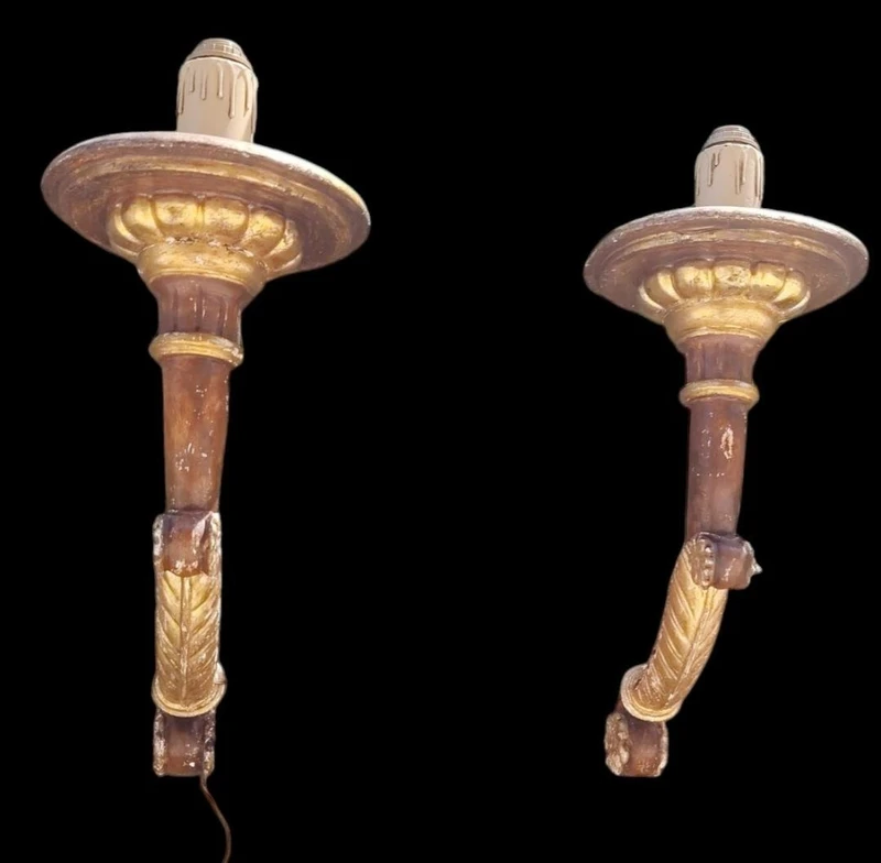 A pair of 19th-century Italian Empire-style wall sconces
